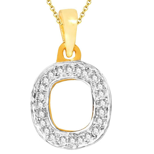 Sukkhi Cubic Zirconia Stone Studded Alphabet 'O' Pendant with Chain
