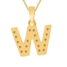Sukkhi Cubic Zirconia Stone Studded Alphabet 'W' Pendant with Chain-2